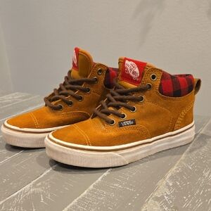Vans Kids' Brown and Red High-Top Sneakers